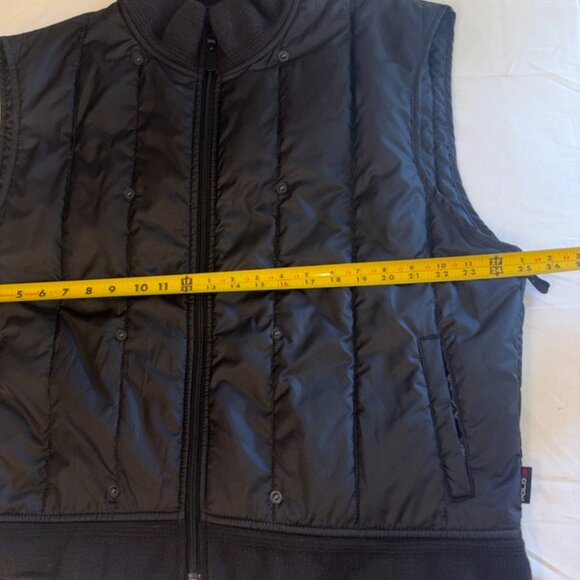Vintage Polo Ralph Lauren Black Vertical Quilt Insulated Vest Men's XL Snaps - Picture 8 of 15